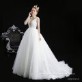 luxury princess robe de mariage sleeveless backless simple wedding dress